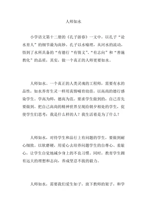 人师如水