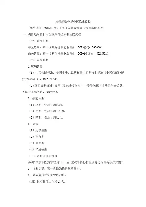 桡骨远端骨折中医临床路径 2