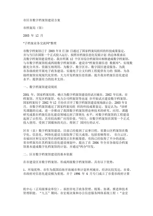 数字档案馆建设方案详细