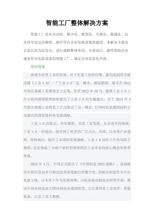 城市智慧智能工厂整体解决方案