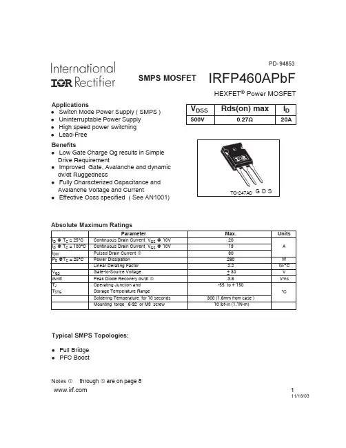 IRFP460A规格书