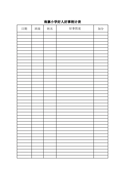 好人好事加分表