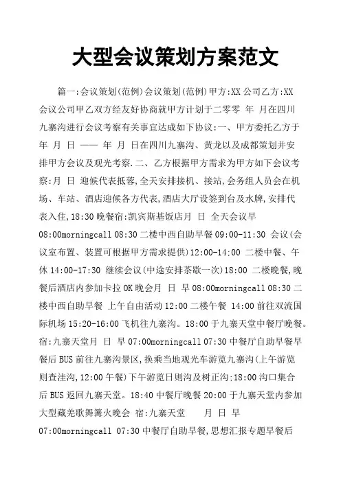 大型会议策划方案范文