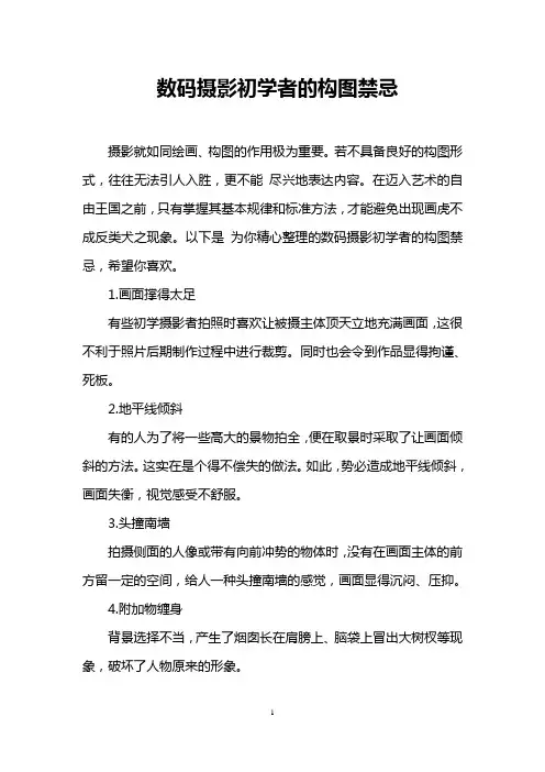 数码摄影初学者的构图禁忌