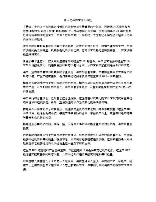 男人吃牛肉有什么好处