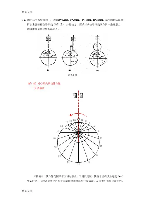 最新机械原理第7章习题资料