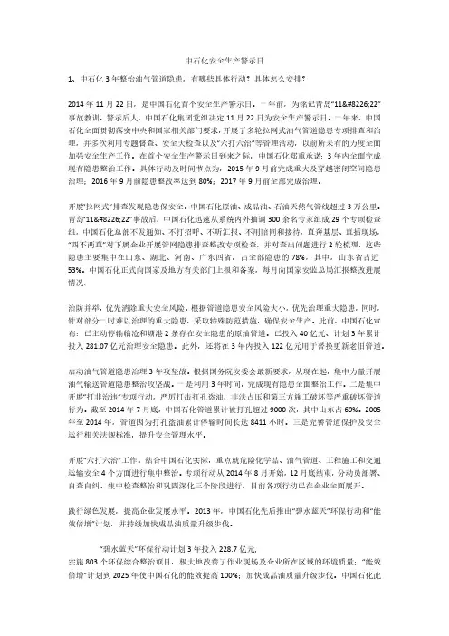 中石化安全生产警示日安全生产