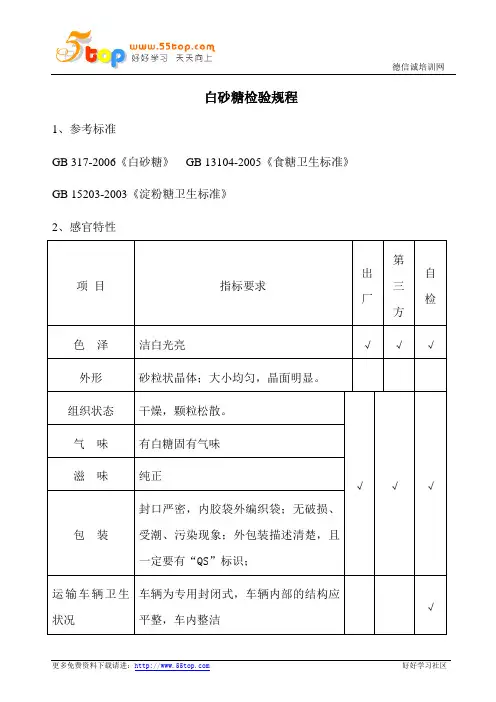 白砂糖检验规程