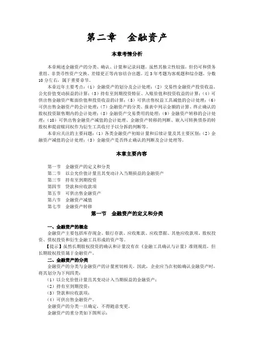 注会考试《会计》讲义及习第二章金融资产