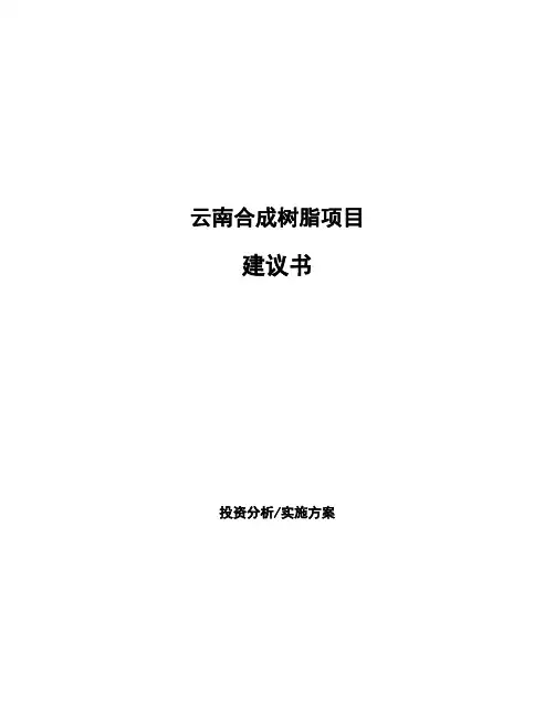 云南合成树脂项目建议书