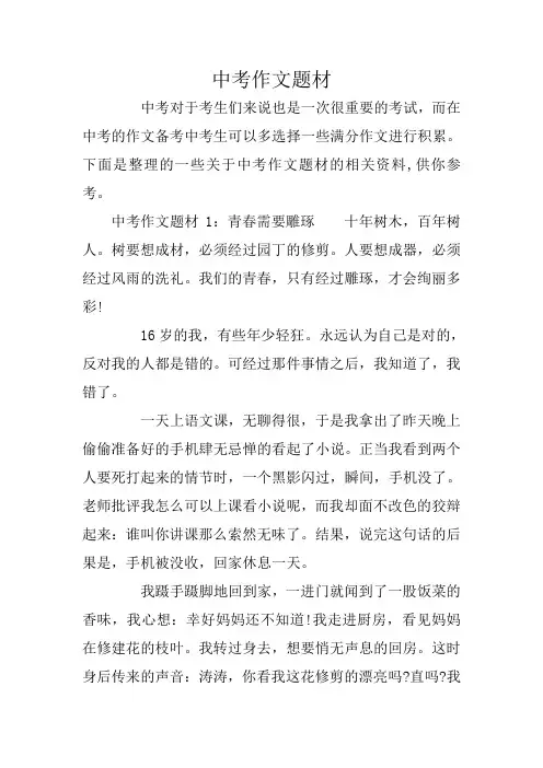 中考作文题材