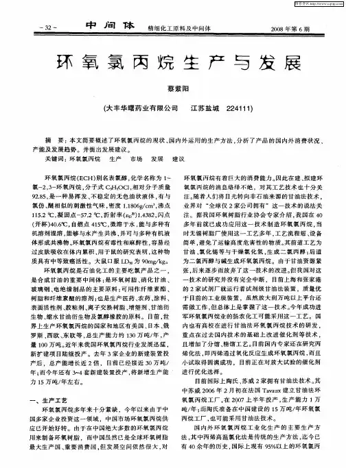 环氧氯丙烷生产与发展 2