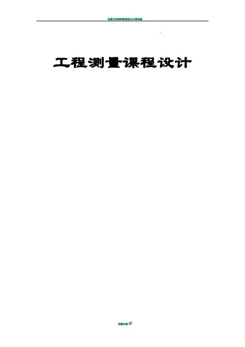 工程测量课程设计