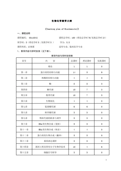 临床医学教学大纲
