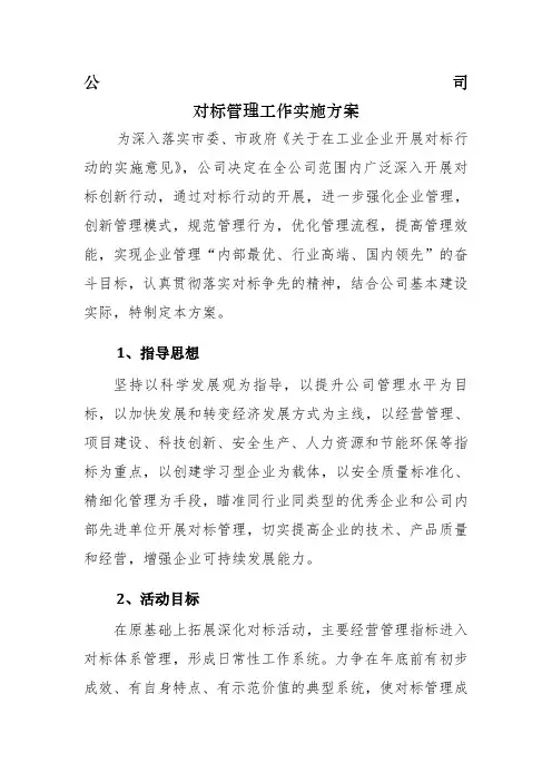 公司对标实施方案