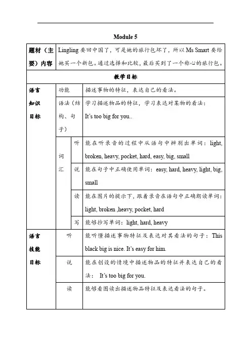 小学英语_Unit 2 Its too big for you.教学设计学情分析教材分析课后反思