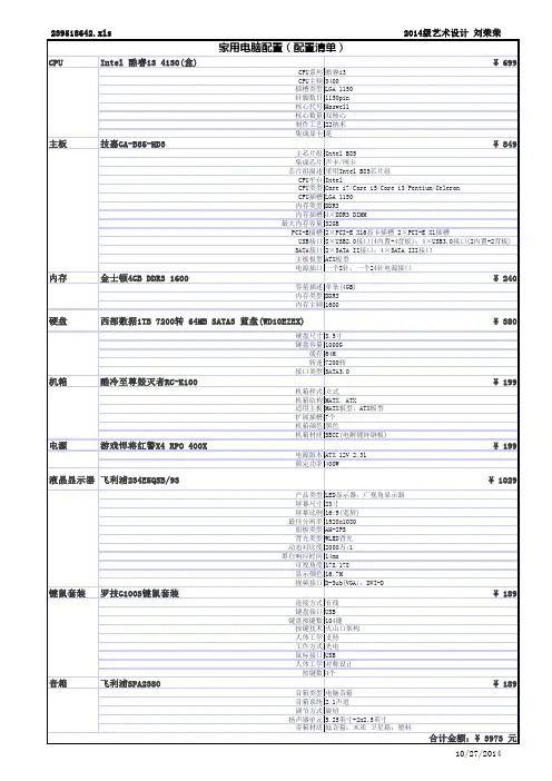 组装一套完整的电脑的硬件介绍与参考价格