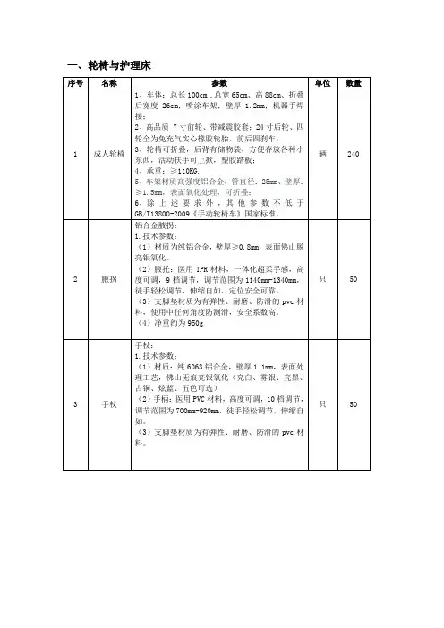 轮椅与护理床
