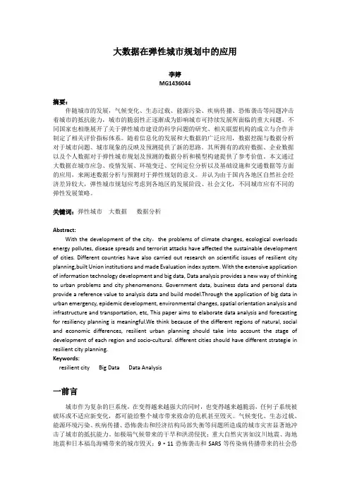 大数据在弹性城市规划中的应用