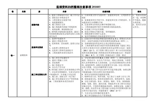监理资料归档整理注意事项