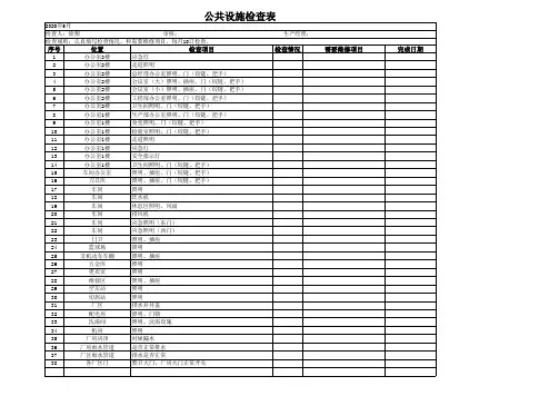 公共设施检查表