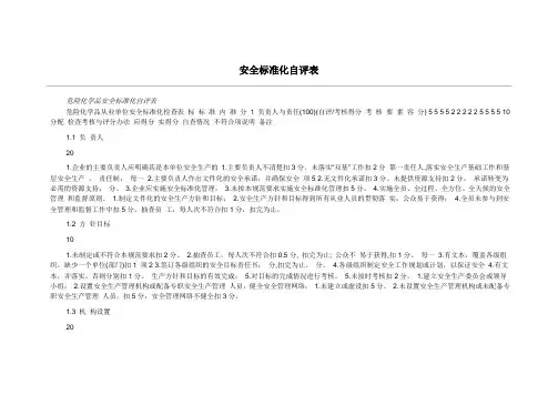 安全标准化自评表
