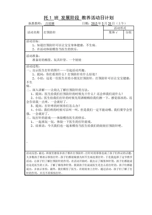 托1-2012下---吕瑶娜第14周日计划