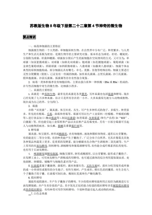 初中生物备课参考 神奇的微生物