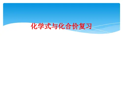 化学式与化合价复习