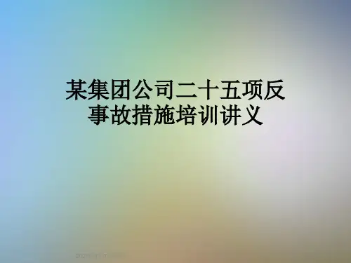 某集团公司二十五项反事故措施培训讲义