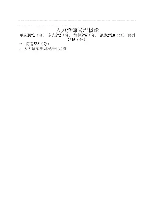 人力资源管理概论(1)