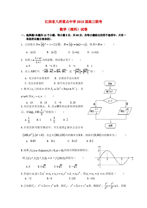 江西省八所重点中学高三数学4月联考试题 理