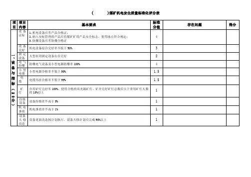 五、煤矿机电安全质量标准化评分表