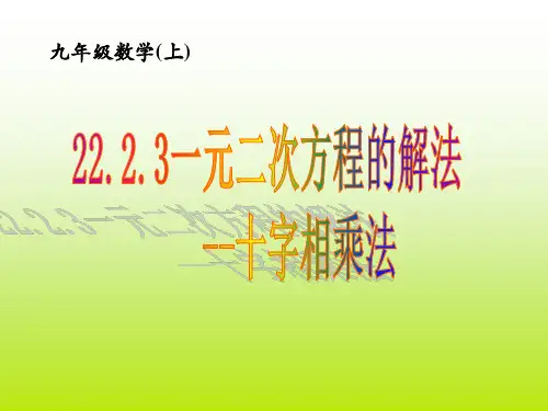 22.2.3一元二次方程的解法(十字相乘法)