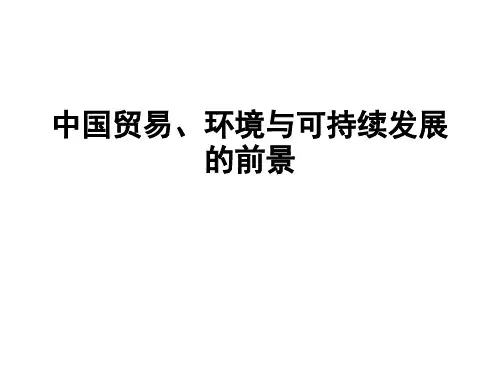 中国贸易环境与可持续发展的前景