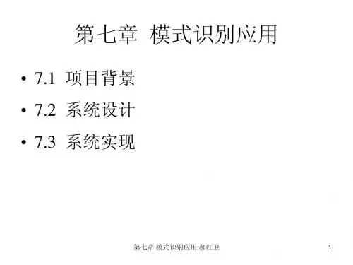 7第七章模式识别应用