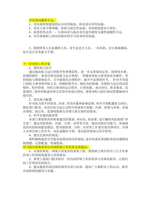 存在的问题和不足