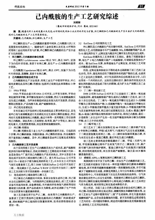 己内酰胺的生产工艺研究综述