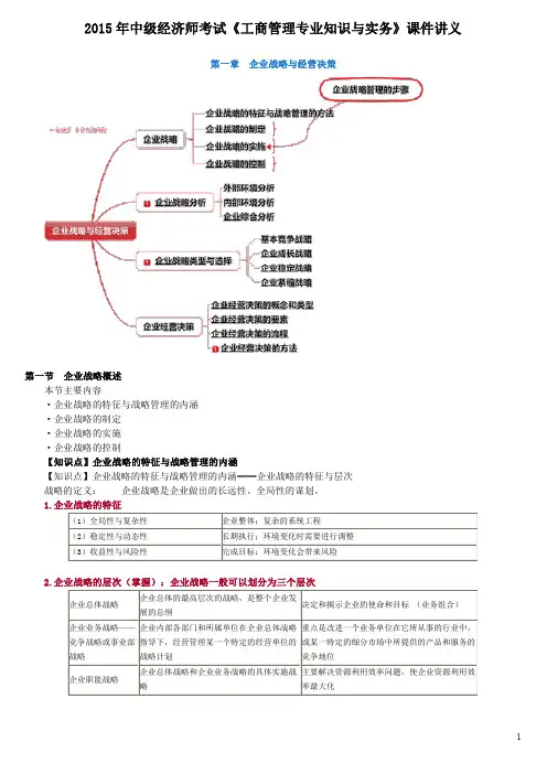 中级经济师考试《工商管理专业知识与实务》课件讲义