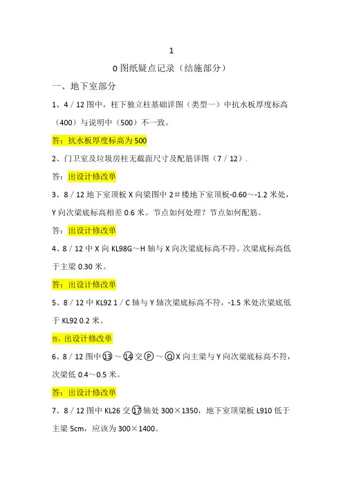 图纸疑点记录