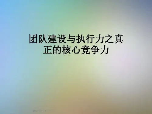 团队建设与执行力之真正的核心竞争力