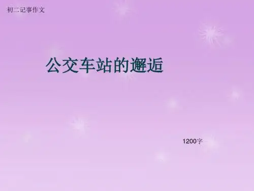 初二记事作文《公交车站的邂逅》1200字(总17页PPT)