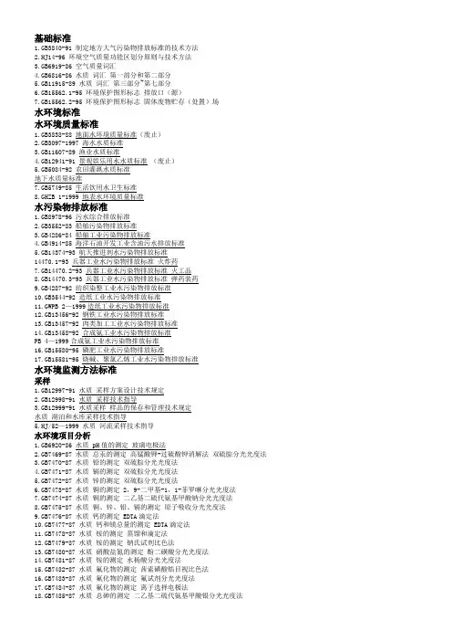 ISO14001法律法规及标准大全