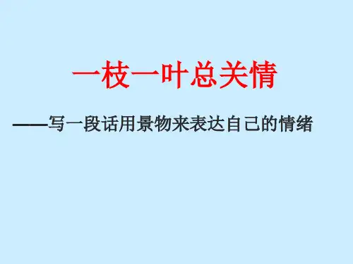 运用景物描写,烘托人物心情