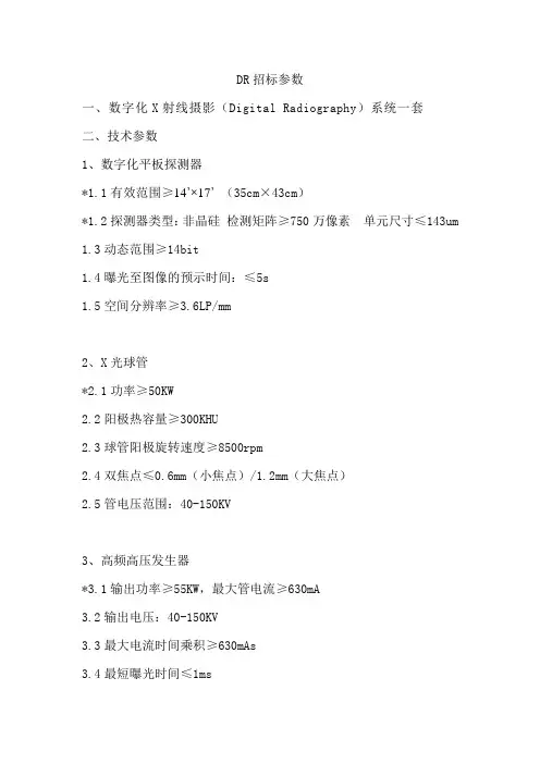 DR招标参数
