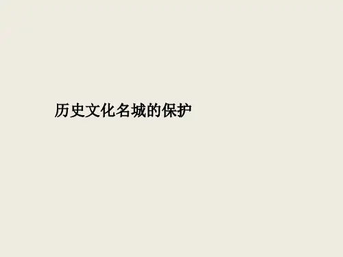 历史文化名城的保护