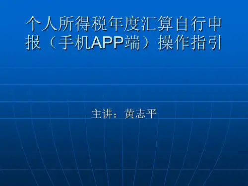 个人所得税年度汇算自行申报(手机