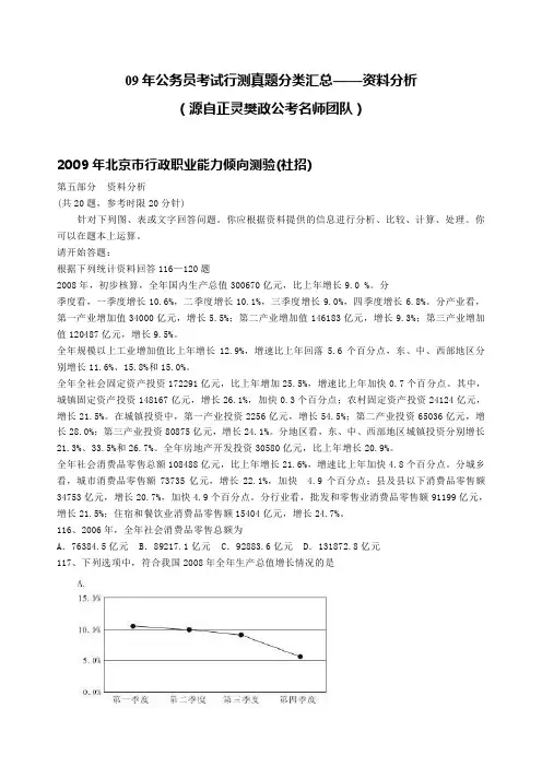 公务员考试行测真题资料分析