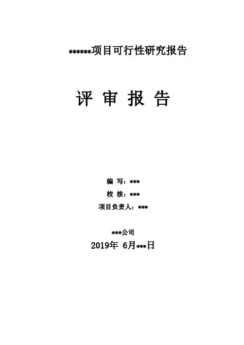 可研报告、项目建议书评估报告