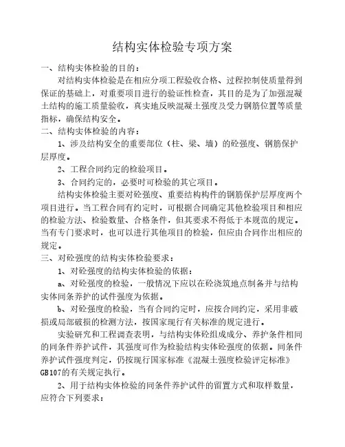 结构实体检验专项方案